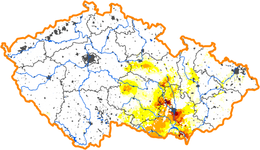 Intenzita sucha - 2. prosinec 2012