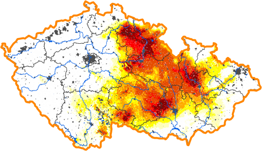 Intenzita sucha - 9. říjen 2016