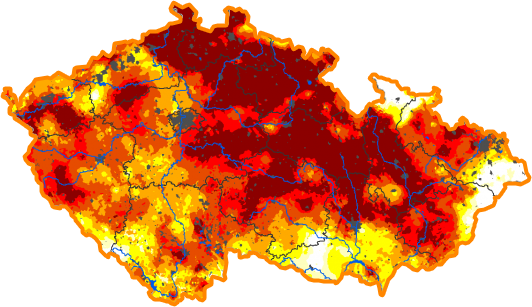 Intenzita sucha - 5. srpen 2018