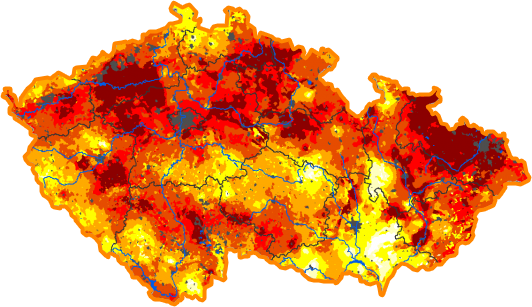 Intenzita sucha - 21. červenec 2019