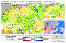 Dopady na vegetaci - Evropa - 5. listopad 2017