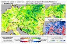 Dopady na vegetaci - Evropa - 13. květen 2018