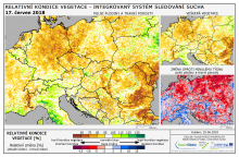 Dopady na vegetaci - Evropa - 17. červen 2018