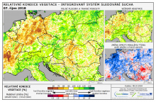 Dopady na vegetaci - Evropa - 7. říjen 2018