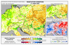 Dopady na vegetaci - Evropa - 17. duben 2022