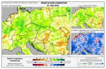 Dopady na vegetaci - Evropa - 1. říjen 2023