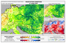 Dopady na vegetaci - Evropa - 27. duben 2024