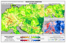 Dopady na vegetaci - Evropa - 20. říjen 2024