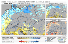 Index půdní vláhy - Evropa - 22. leden 2017