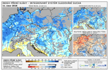 Index půdní vláhy - Evropa - 11. únor 2018