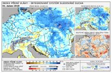 Index půdní vláhy - Evropa - 1. duben 2018