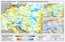 Index půdní vláhy - Evropa - 17. červen 2018