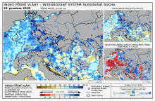 Index půdní vláhy - Evropa - 23. prosinec 2018