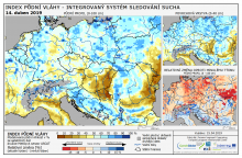 Index půdní vláhy - Evropa - 14. duben 2019