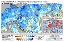 Index půdní vláhy - Evropa - 15. prosinec 2019