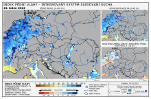 Index půdní vláhy - Evropa - 23. leden 2022