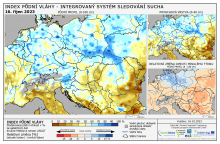 Index půdní vláhy - Evropa - 15. říjen 2023